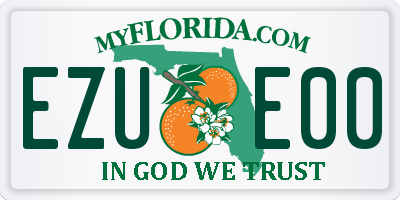 FL license plate EZUE00