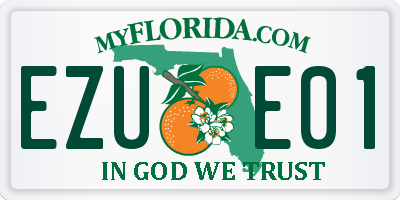 FL license plate EZUE01