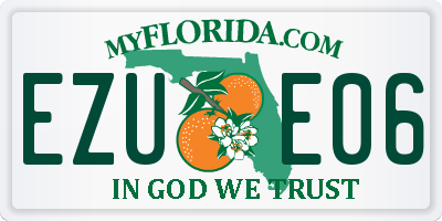 FL license plate EZUE06