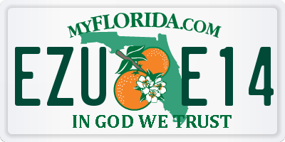 FL license plate EZUE14