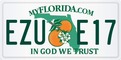 FL license plate EZUE17