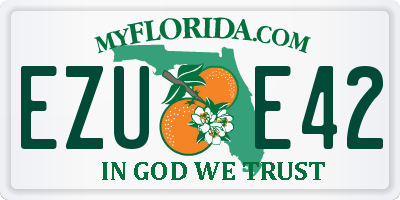 FL license plate EZUE42