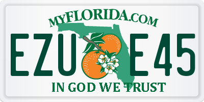 FL license plate EZUE45