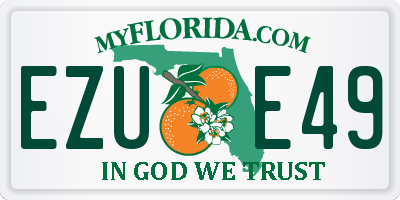 FL license plate EZUE49