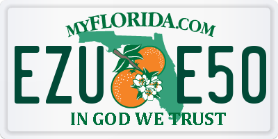 FL license plate EZUE50