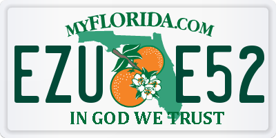 FL license plate EZUE52