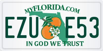 FL license plate EZUE53