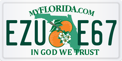 FL license plate EZUE67