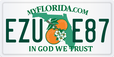 FL license plate EZUE87