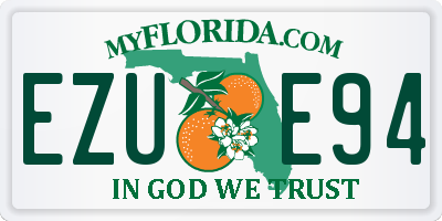 FL license plate EZUE94