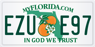 FL license plate EZUE97