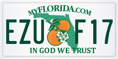 FL license plate EZUF17