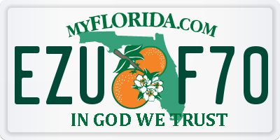 FL license plate EZUF70