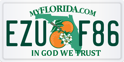 FL license plate EZUF86