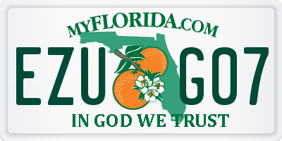 FL license plate EZUG07