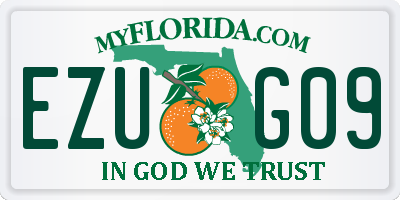 FL license plate EZUG09