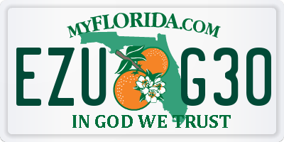 FL license plate EZUG30