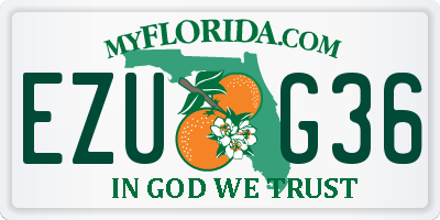 FL license plate EZUG36