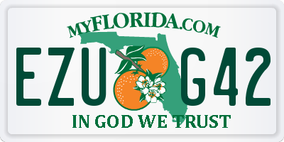 FL license plate EZUG42