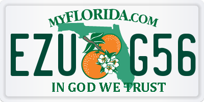 FL license plate EZUG56