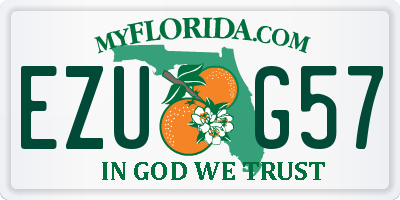 FL license plate EZUG57