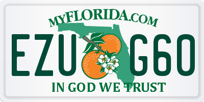 FL license plate EZUG60