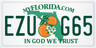 FL license plate EZUG65