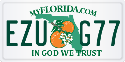 FL license plate EZUG77