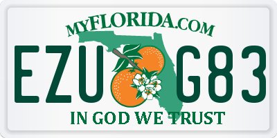 FL license plate EZUG83