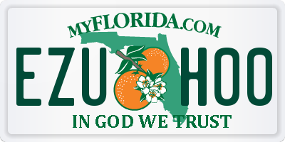 FL license plate EZUH00