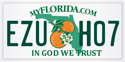 FL license plate EZUH07