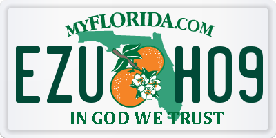 FL license plate EZUH09