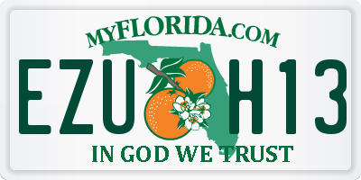 FL license plate EZUH13