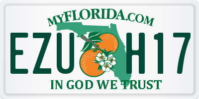 FL license plate EZUH17