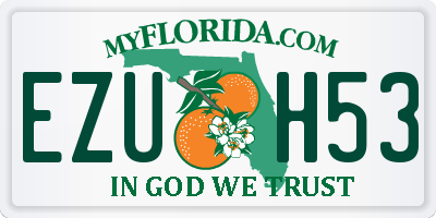 FL license plate EZUH53