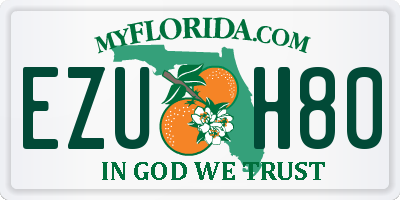 FL license plate EZUH80