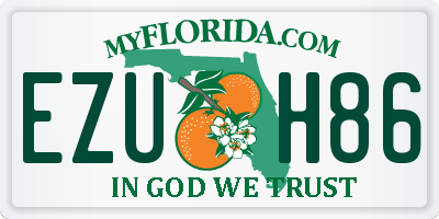 FL license plate EZUH86