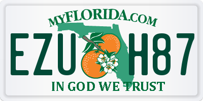 FL license plate EZUH87