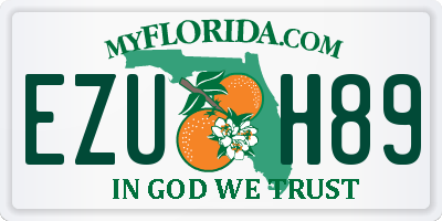 FL license plate EZUH89