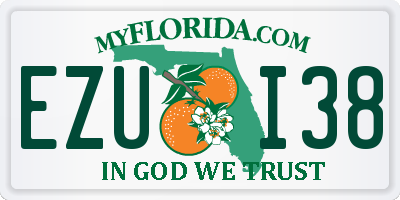 FL license plate EZUI38