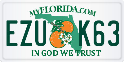 FL license plate EZUK63