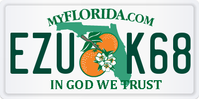 FL license plate EZUK68