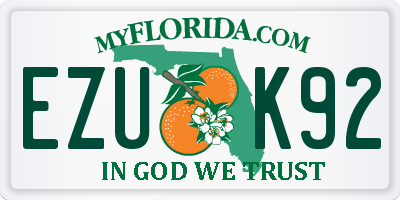 FL license plate EZUK92