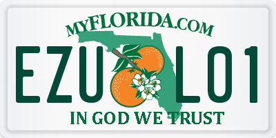 FL license plate EZUL01