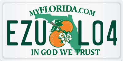 FL license plate EZUL04