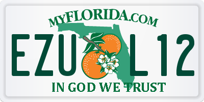 FL license plate EZUL12