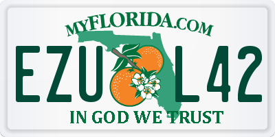 FL license plate EZUL42