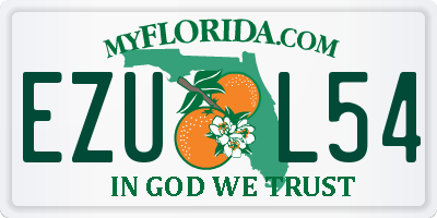 FL license plate EZUL54