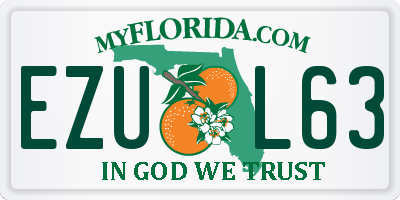 FL license plate EZUL63