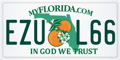 FL license plate EZUL66